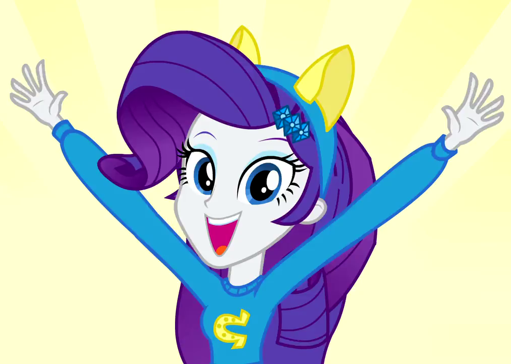 1411350 - safe, screencap, rarity, equestria girls, equestria girls  (movie), cropped, cute, female, helping twilight win the crown, looking at  you, raribetes, solo, wondercolts, wondercolts uniform - Derpibooru