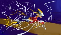 Size: 1920x1109 | Tagged: safe, artist:ravendashprime, pony, equestria two, jay garrick, ponified, running, solo, the flash