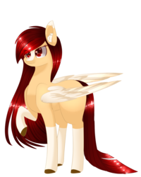 Size: 1024x1280 | Tagged: safe, artist:php146, oc, oc only, oc:yeri, pegasus, pony, colored pupils, colored wings, eye clipping through hair, female, mare, raised hoof, simple background, solo, transparent background
