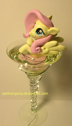 Size: 1148x2000 | Tagged: safe, artist:earthenpony, fluttershy, pony, g4, craft, cup, cup of pony, glass, irl, micro, photo, sculpture, solo, traditional art