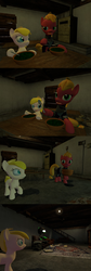 Size: 1400x4184 | Tagged: safe, artist:soad24k, oc, oc only, oc:chipper leaf, oc:green, oc:macalin, pony, 3d, cyoa, cyoa:filly adventure, female, filly, gmod, high res, mare
