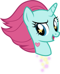 Size: 576x712 | Tagged: safe, artist:cloudy glow, pony, unicorn, crossover, female, open mouth, ponified, princess pony head, simple background, smiling, solo, star vs the forces of evil, starry eyes, transparent background, wingding eyes