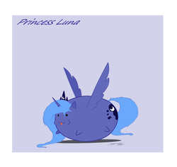 Size: 4400x4150 | Tagged: safe, artist:skitsroom, princess luna, g4, :3, absurd resolution, blob ponies, female, majestic as fuck, s1 luna, solo, tongue out