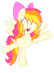 Size: 2048x2732 | Tagged: safe, artist:prismaticstars, oc, oc only, oc:sunkist, pegasus, pony, bow, female, hair bow, happy, high res, mare, simple background, solo, transparent background, vector