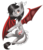 Size: 796x922 | Tagged: safe, artist:glitterskies2808, oc, oc only, oc:scarlet spectrum, dracony, hybrid, female, one eye closed, simple background, solo, transparent background, wink