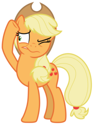 Size: 4938x6649 | Tagged: safe, artist:estories, applejack, earth pony, pony, g4, absurd resolution, female, one eye closed, simple background, solo, transparent background, vector