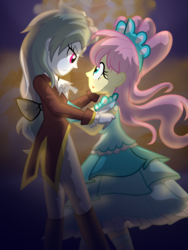 Size: 2100x2800 | Tagged: safe, artist:geraritydevillefort, fluttershy, rainbow dash, the count of monte rainbow, equestria girls, g4, clothes, crossover, dress, edmond dantes, high res, i know those eyes, looking at each other, mercedes, rainbow dantes, shycedes, the count of monte cristo, this man is dead