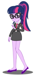 Size: 900x1932 | Tagged: safe, artist:trungtranhaitrung, sci-twi, twilight sparkle, equestria girls, g4, clothes, cute, glasses, looking at you, necktie, raised leg, shoes