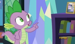 Size: 1470x877 | Tagged: safe, screencap, spike, twilight sparkle, dragon, celestial advice, g4, baby, baby spike, female, filly, filly twilight sparkle