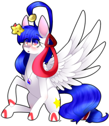 Size: 1449x1668 | Tagged: safe, artist:alithecat1989, oc, oc only, oc:isakiss staream, pegasus, pony, duo, eyes closed, female, gift art, mare, open mouth, raised hoof, simple background, smiling, spread wings, stars, transparent background, wings
