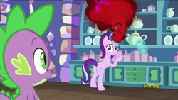 Size: 1920x1080 | Tagged: safe, screencap, spike, starlight glimmer, dragon, all bottled up, g4, anger magic, magic