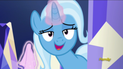 Size: 1920x1080 | Tagged: safe, screencap, trixie, pony, all bottled up, g4, my little pony: friendship is magic, female, glowing horn, horn, magic, mare, smug, solo