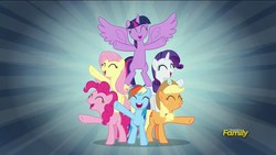 Size: 1920x1080 | Tagged: safe, screencap, applejack, fluttershy, pinkie pie, rainbow dash, rarity, twilight sparkle, alicorn, pony, all bottled up, g4, best friends until the end of time, female, mane six, twilight sparkle (alicorn)