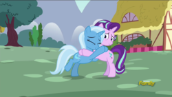 Size: 1920x1080 | Tagged: safe, screencap, starlight glimmer, trixie, pony, all bottled up, g4, best friends, hug