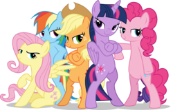 Size: 3500x2244 | Tagged: safe, applejack, fluttershy, pinkie pie, rainbow dash, twilight sparkle, alicorn, pony, g4, background pony rarity, bipedal, fresh princess and friends' poses, fresh princess of friendship, high res, pose, twilight sparkle (alicorn)