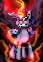 Size: 1020x1468 | Tagged: safe, artist:not-ordinary-pony, starlight glimmer, pony, unicorn, g4, anger magic, angry, female, frown, glowing horn, gritted teeth, horn, magic, mare, ragelight glimmer, serious, serious face, solo, teeth, that was fast