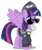 Size: 2545x3000 | Tagged: safe, artist:brony-works, commander easy glider, twilight sparkle, alicorn, pony, g4, testing testing 1-2-3, ancient wonderbolts uniform, female, high res, mare, simple background, solo, spread wings, sunglasses, transparent background, twilight sparkle (alicorn), vector, wings