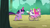 Size: 687x379 | Tagged: safe, screencap, princess flurry heart, spike, twilight sparkle, alicorn, dragon, pony, a flurry of emotions, g4, season 7, baby carriage, bottle, galloping, twilight sparkle (alicorn)