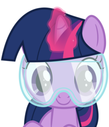 Size: 6418x7502 | Tagged: safe, artist:pink1ejack, twilight sparkle, pony, unicorn, celestial advice, g4, absurd resolution, cute, female, filly, filly twilight sparkle, goggles, looking at you, safety goggles, simple background, smiling, transparent background, twiabetes, younger