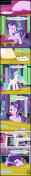 Size: 2276x12654 | Tagged: safe, artist:toxic-mario, applejack, pinkie pie, princess celestia, rainbow dash, starlight glimmer, twilight sparkle, alicorn, pony, celestial advice, g4, absurd resolution, castle, comic, female, flag, mare, photo, senile, twilight's castle