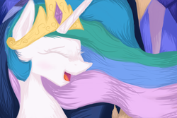 Size: 1080x720 | Tagged: safe, artist:dixierarity, princess celestia, alicorn, pony, celestial advice, g4, female, laughing, mare, princess