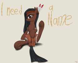 Size: 6000x4900 | Tagged: safe, artist:littlenaughtypony, oc, oc only, oc:feather hoof, absurd resolution, bodypaint, clothes, feather, female, hair ribbon, looking at you, native american, sitting, smiling, solo, spread legs, spreading