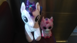 Size: 1920x1080 | Tagged: safe, starlight glimmer, g4, build-a-bear, irl, photo, plushie, sugar pie, ty beanie baby