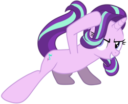 Size: 7672x6249 | Tagged: safe, artist:ramseybrony17, starlight glimmer, pony, g4, absurd resolution, female, pose, power slide, simple background, smiling, smirk, solo, transparent background, vector