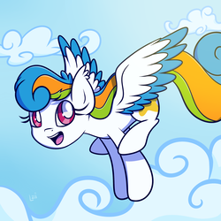 Size: 2000x2000 | Tagged: safe, artist:elzielai, oc, oc only, oc:chasing clouds, pegasus, pony, high res, solo