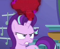 Size: 616x505 | Tagged: safe, screencap, starlight glimmer, pony, unicorn, all bottled up, g4, anger magic, angry, animated, animated screencap, cropped, female, gif, loop, magic, mare