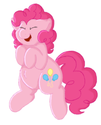 Size: 1498x1856 | Tagged: safe, artist:officialcrystalpepsi, pinkie pie, earth pony, pony, g4, chubby, eyes closed, female, fluffy, happy, simple background, solo, transparent background
