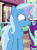 Size: 438x590 | Tagged: safe, screencap, starlight glimmer, trixie, pony, unicorn, all bottled up, g4, animated, aweeg*, cropped, cute, diatrixes, eating, female, gif, glowing horn, horn, loop, mare, offscreen character, solo focus