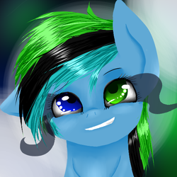 Size: 512x512 | Tagged: safe, artist:delirious-artist, oc, oc only, oc:lightning note, heterochromia, solo, trace