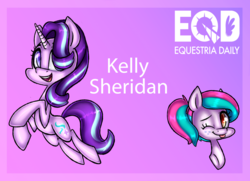 Size: 1024x743 | Tagged: safe, artist:pinipy, starlight glimmer, oc, equestria daily, g4, kelly sheridan