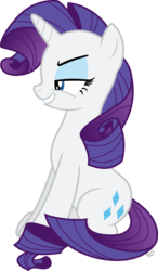 Size: 3512x6021 | Tagged: safe, artist:abadcookie, rarity, pony, unicorn, g4, absurd resolution, female, grin, lidded eyes, mare, simple background, sitting, smiling, solo, transparent background, vector