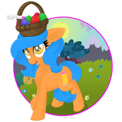 Size: 1938x1938 | Tagged: safe, artist:biskhuit, oc, oc only, earth pony, pony, easter, easter egg, female, mare, solo