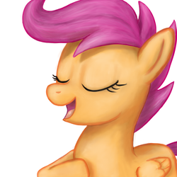 Size: 1000x1000 | Tagged: safe, artist:tunskaa, scootaloo, g4, eyes closed, female, solo