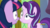 Size: 1366x768 | Tagged: safe, screencap, starlight glimmer, twilight sparkle, alicorn, pony, celestial advice, g4, duo, duo female, equestrian pink heart of courage, female, grin, smiling, thousand yard stare, twilight sparkle (alicorn), twilight's castle