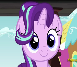 Size: 836x732 | Tagged: safe, screencap, starlight glimmer, pony, unicorn, all bottled up, g4, cropped, cute, discovery family logo, female, glimmerbetes, mare, smiling, solo