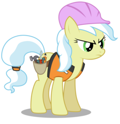 Size: 2910x3000 | Tagged: safe, artist:brony-works, ambrosia, cindy block, earth pony, pony, g4, pinkie pride, angry, female, hard hat, hat, high res, mare, simple background, solo, transparent background, vector