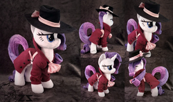 Size: 5071x2972 | Tagged: safe, artist:zizzaz, rarity, pony, g4, detective, detective rarity, high res, irl, photo, plushie, solo