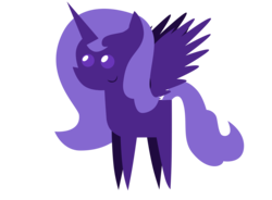 Size: 3707x2730 | Tagged: safe, artist:aborrozakale, oc, oc only, oc:lacunae, alicorn, pony, fallout equestria, fallout equestria: project horizons, g4, artificial alicorn, fanfic, fanfic art, female, high res, hooves, horn, mare, pointy ponies, purple alicorn (fo:e), simple background, smiling, solo, spread wings, transparent background, wings