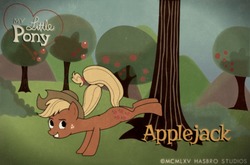 Size: 1138x751 | Tagged: safe, artist:powerson01, applejack, earth pony, pony, g4, 1960s, 60s, female, solo, style emulation, vector