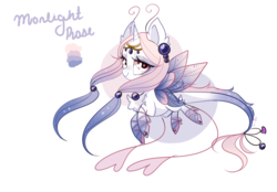 Size: 1000x696 | Tagged: safe, artist:ipun, oc, oc only, oc:moonlight rose, original species, dewlette, female, heart eyes, simple background, solo, white background, wingding eyes