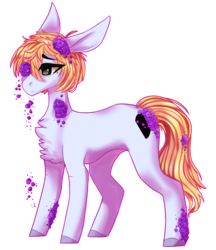 Size: 1405x1625 | Tagged: safe, artist:nightstarss, oc, oc only, oc:shiro, pony, chest fluff, flower, simple background, solo, transparent background