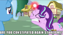 Size: 610x343 | Tagged: safe, edit, edited screencap, screencap, starlight glimmer, trixie, pony, unicorn, all bottled up, g4, female, image macro, mare, meme, ragelight glimmer