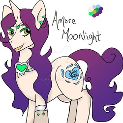 Size: 1024x1024 | Tagged: safe, artist:lokapanda, oc, oc only, oc:amore moonlight, solo, watermark