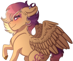 Size: 1258x1041 | Tagged: safe, artist:artistcoolpony, oc, oc only, oc:sunrise skies, pegasus, pony, ear piercing, earring, female, jewelry, mare, piercing, simple background, solo, spread wings, transparent background, wings