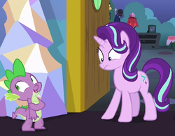 Size: 444x346 | Tagged: safe, screencap, spike, starlight glimmer, dragon, celestial advice, g4