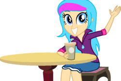 Size: 812x542 | Tagged: safe, artist:fluttershyarabic, oc, oc only, oc:iris, equestria girls, g4, clothes, equestria girls-ified, simple background, skirt, solo, transparent background